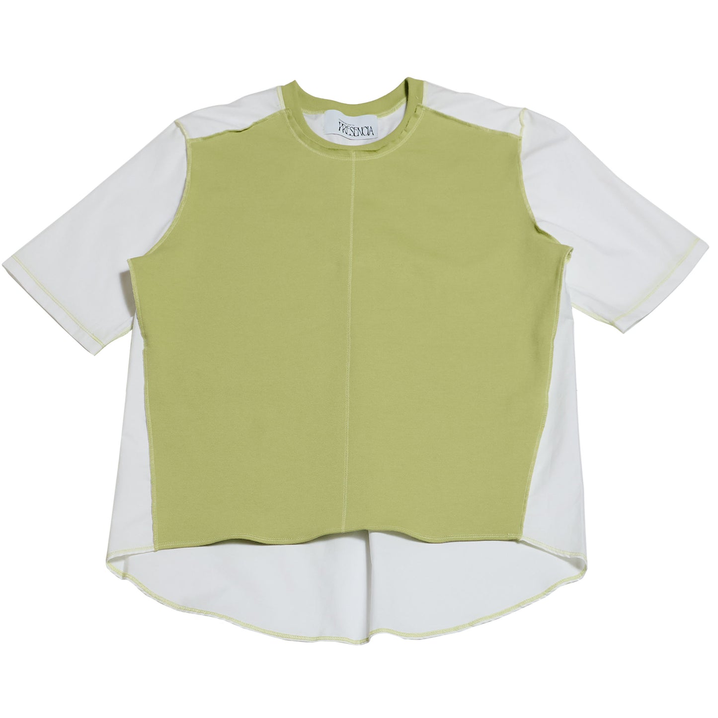 1/2 CAMISA 1/2 SUDADERA MANGA CORTA / verde, blanco