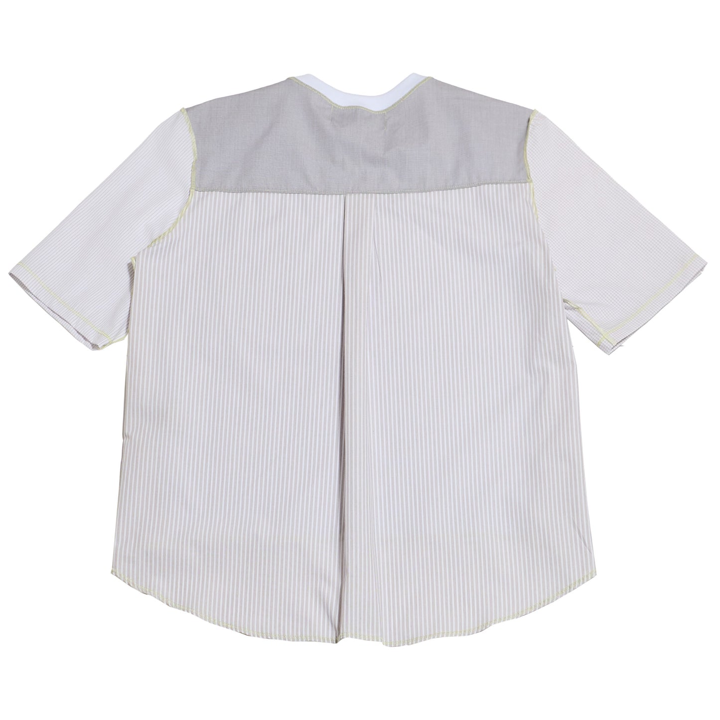 1/2 CAMISA 1/2 SUDADERA MANGA CORTA / blanco, gris claro