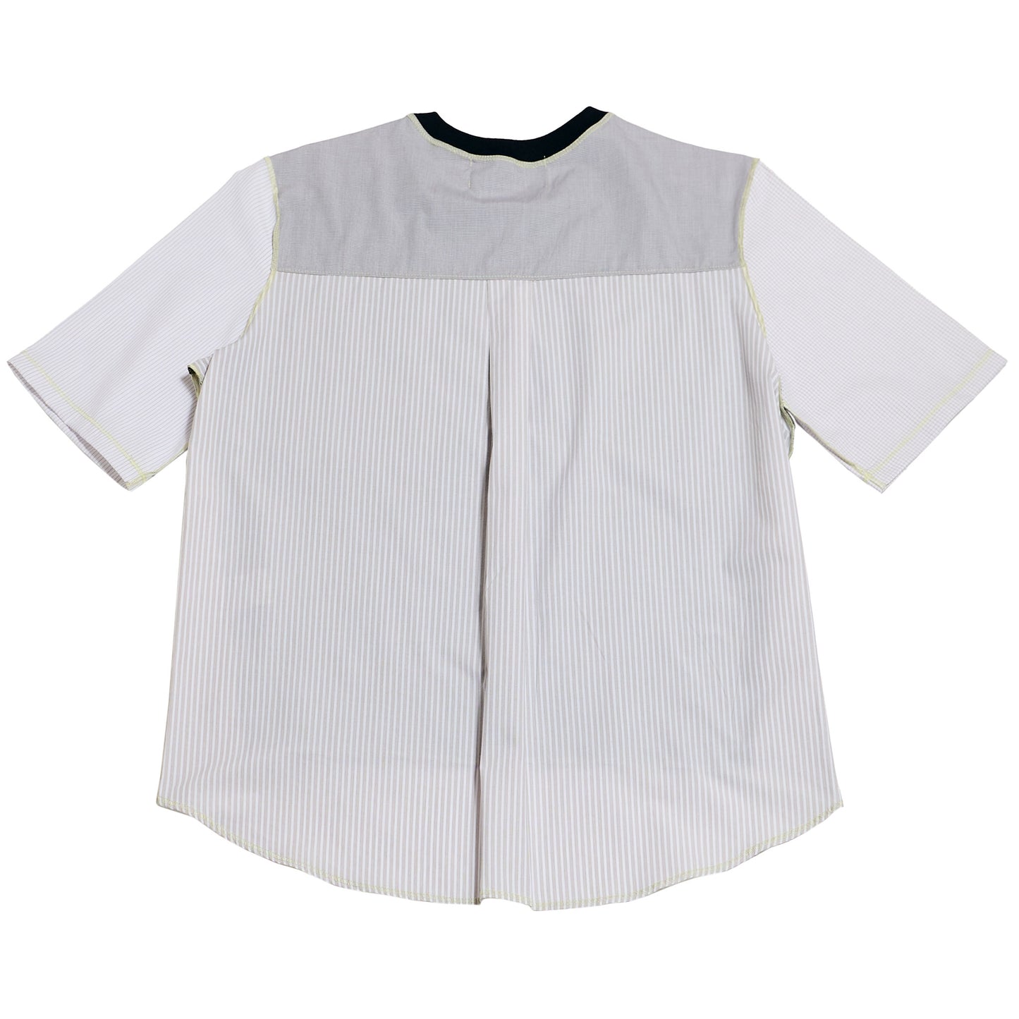 1/2 CAMISA 1/2 SUDADERA MANGA CORTA / negro, blanco, gris