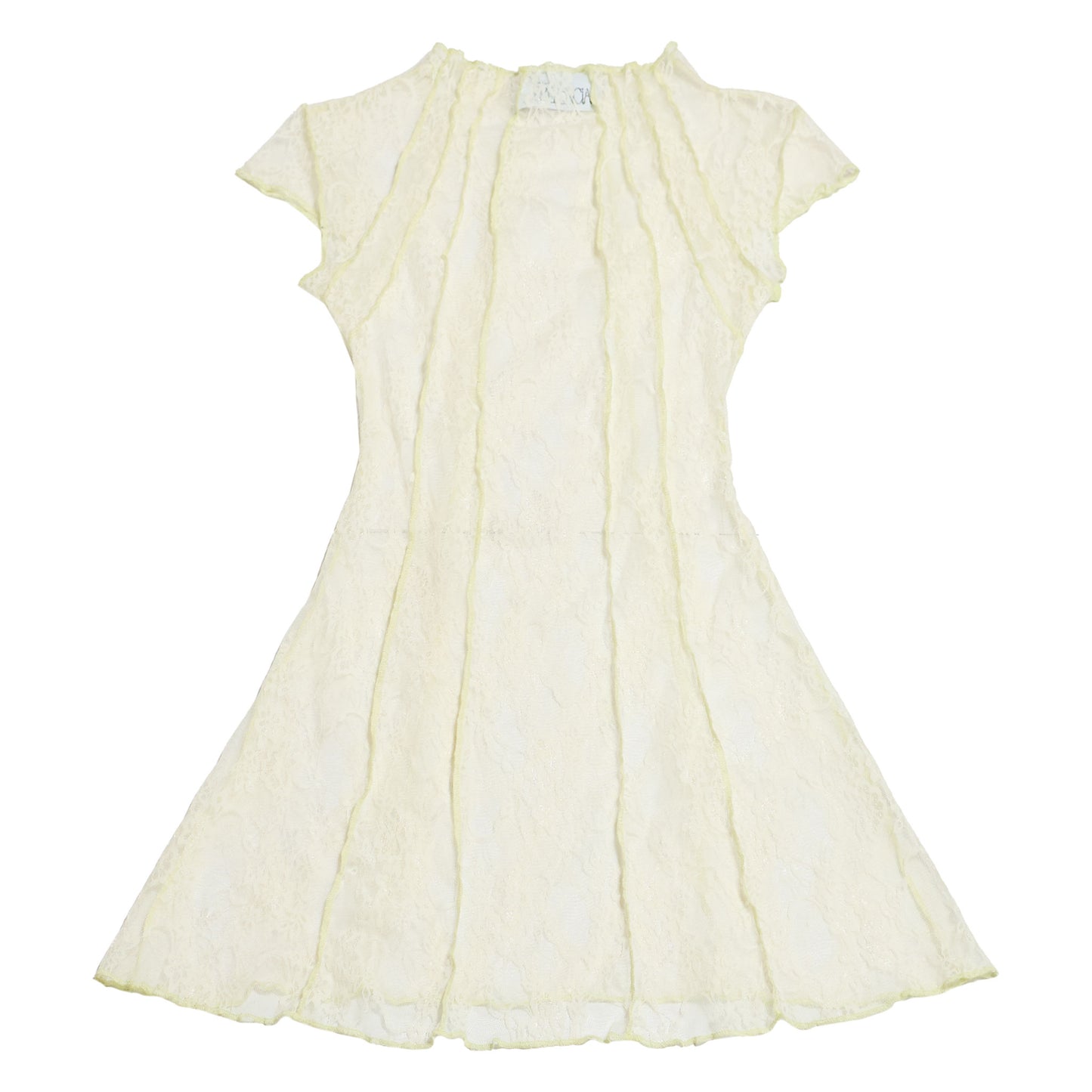 VESTIDO RESTOS ENCAJE / blanco-hueso