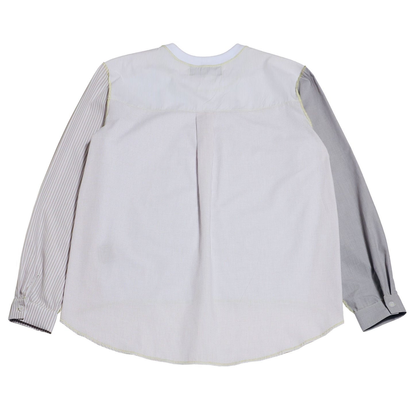 1/2 CAMISA 1/2 SUDADERA MANGA LARGA / blanco, gris claro