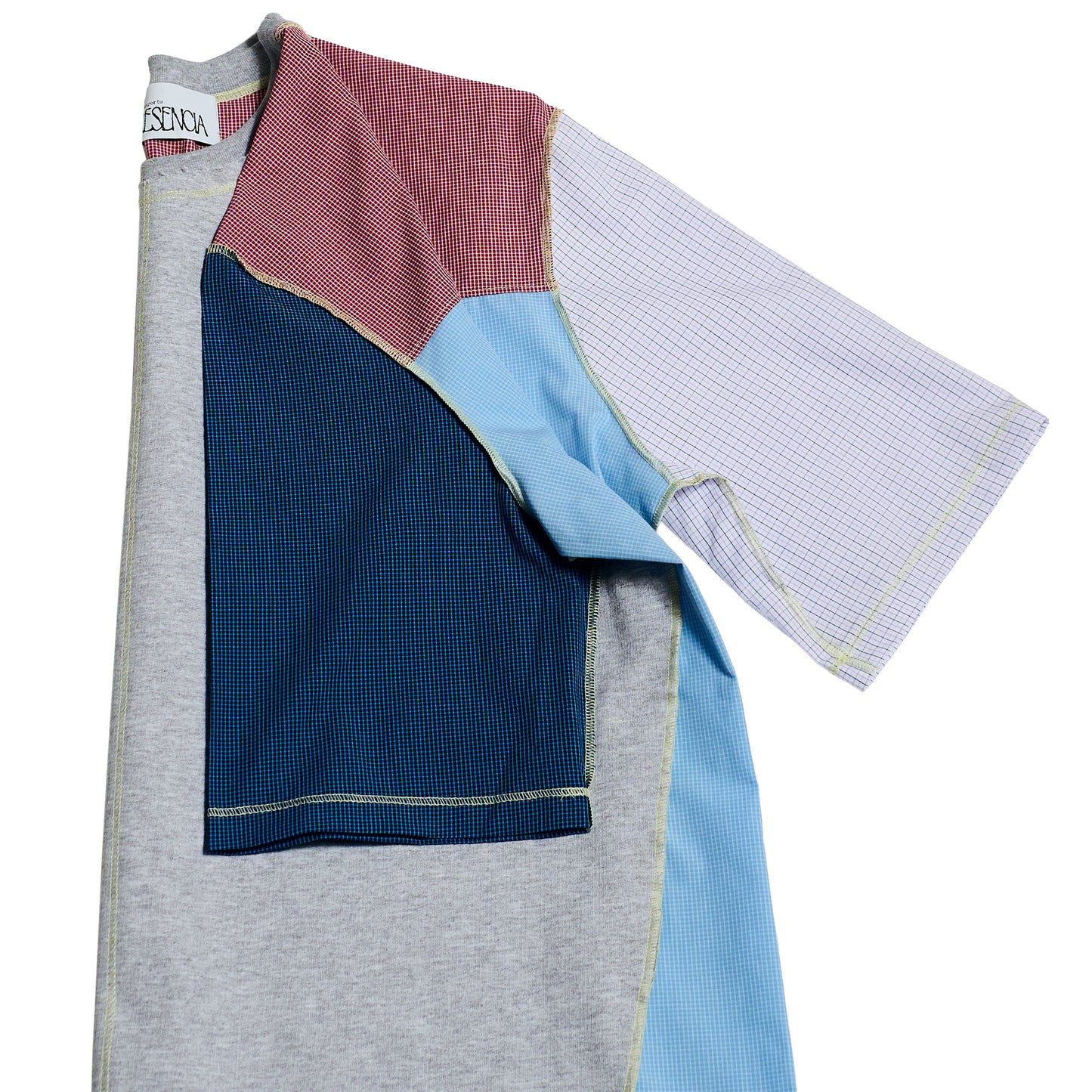 1/2 CAMISA 1/2 SUDADERA MANGA CORTA / gris, multicolor