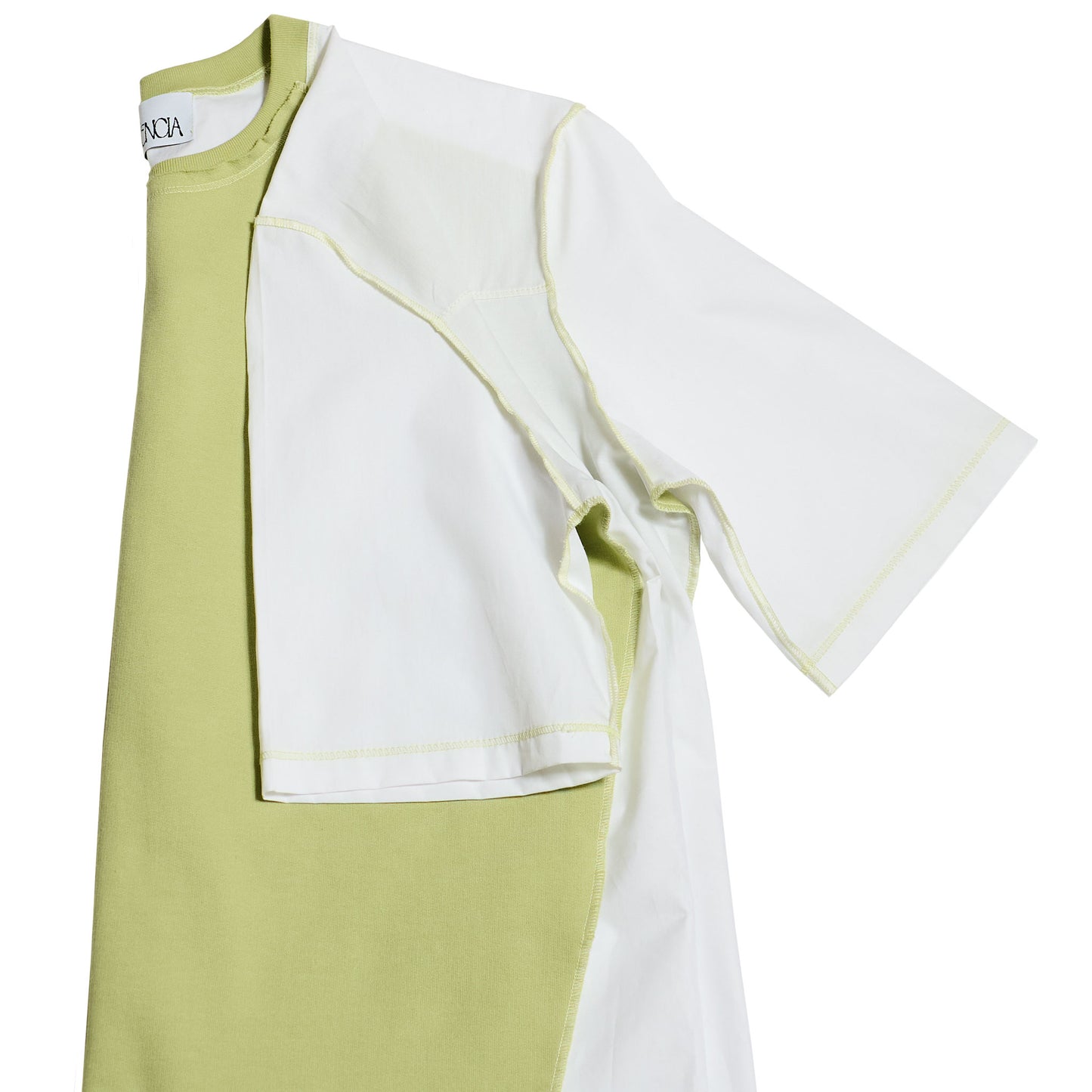 1/2 CAMISA 1/2 SUDADERA MANGA CORTA / verde, blanco