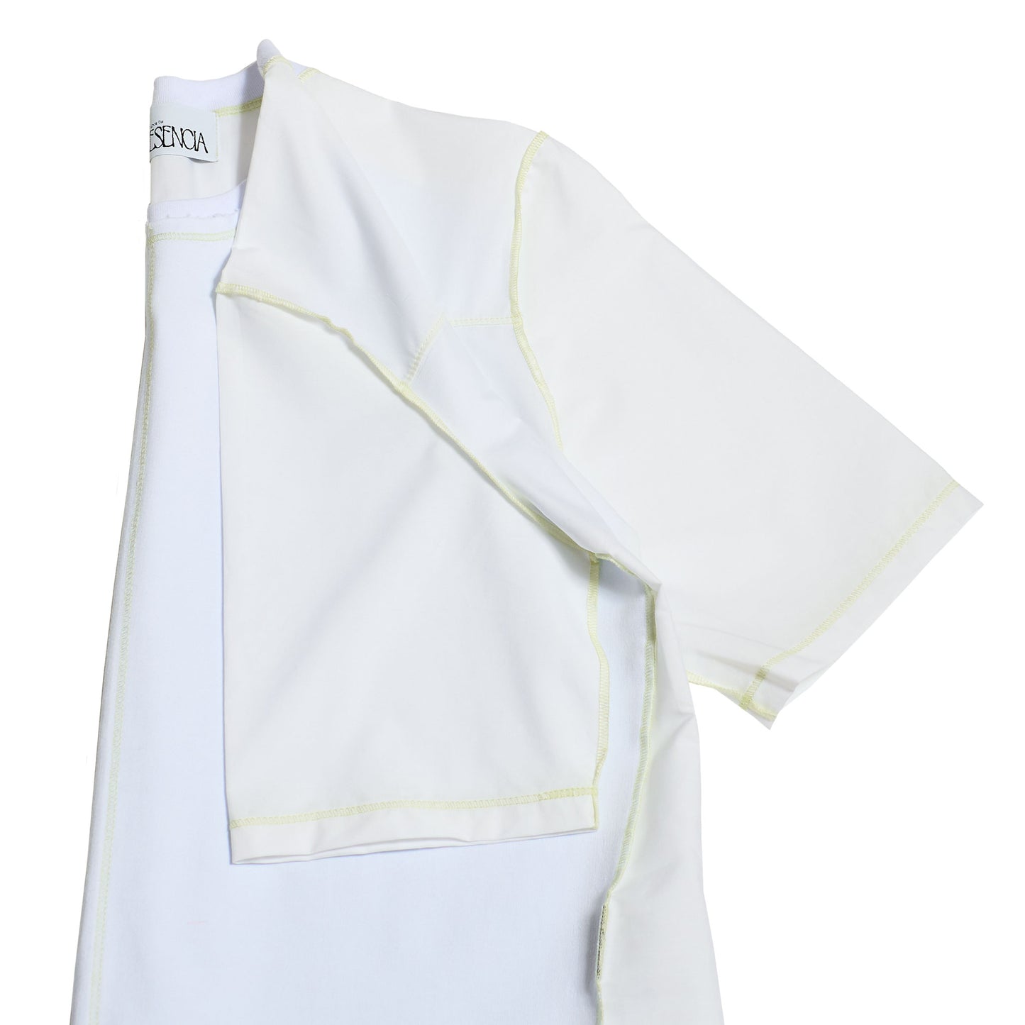 1/2 CAMISA 1/2 SUDADERA MANGA CORTA / blanco
