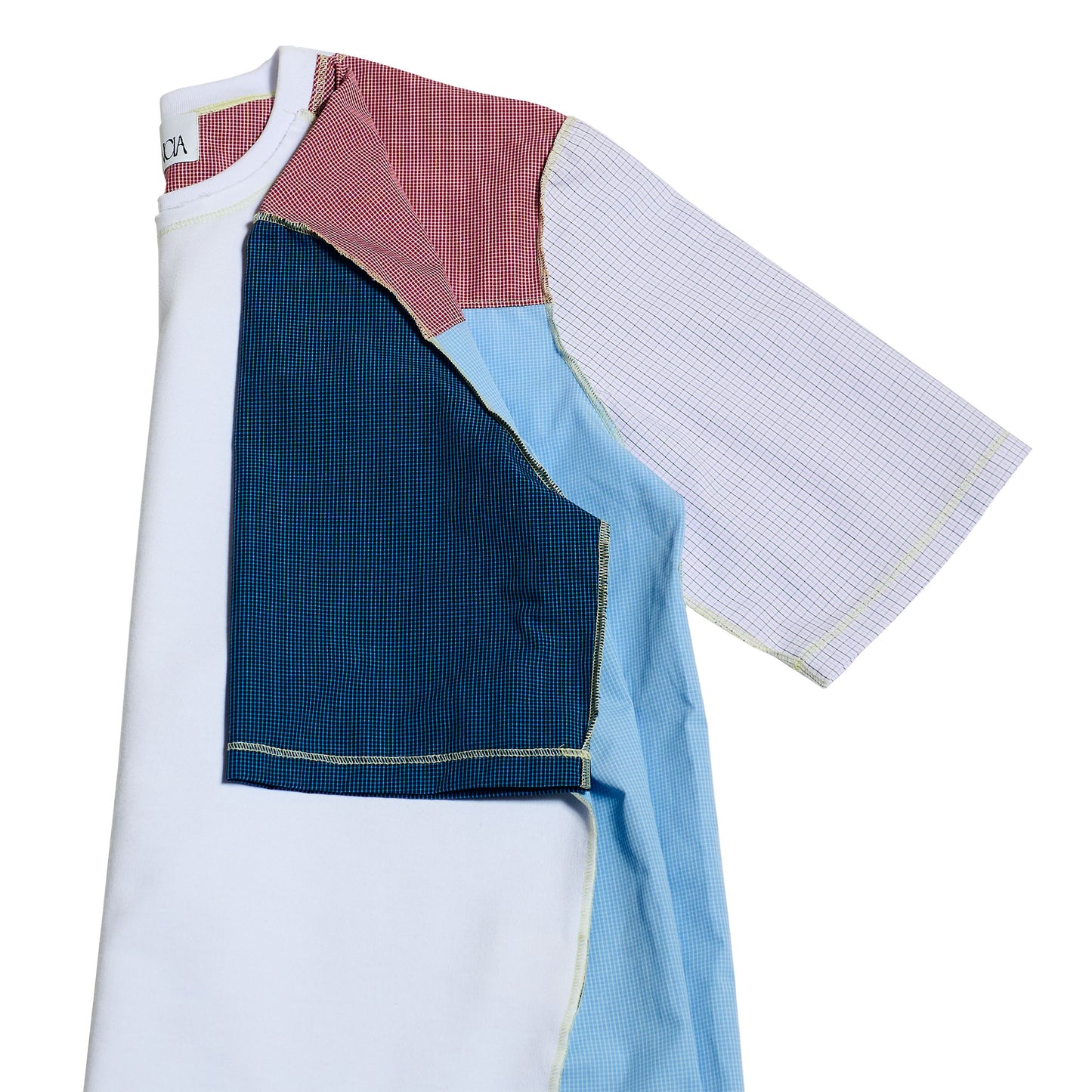 1/2 CAMISA 1/2 SUDADERA MANGA CORTA / blanco, multicolor