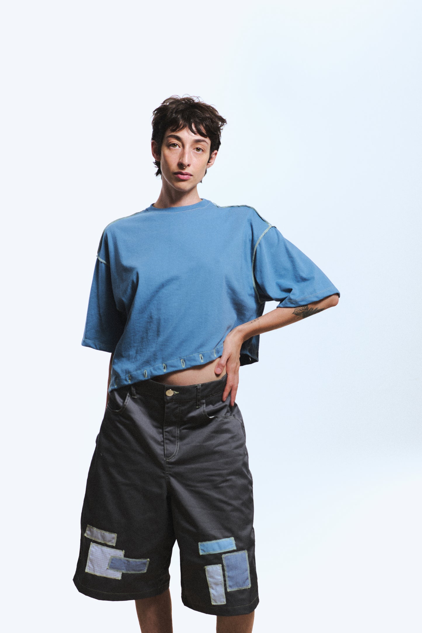 2 EN 1: CAMISETA & VESTIDO / azul acero