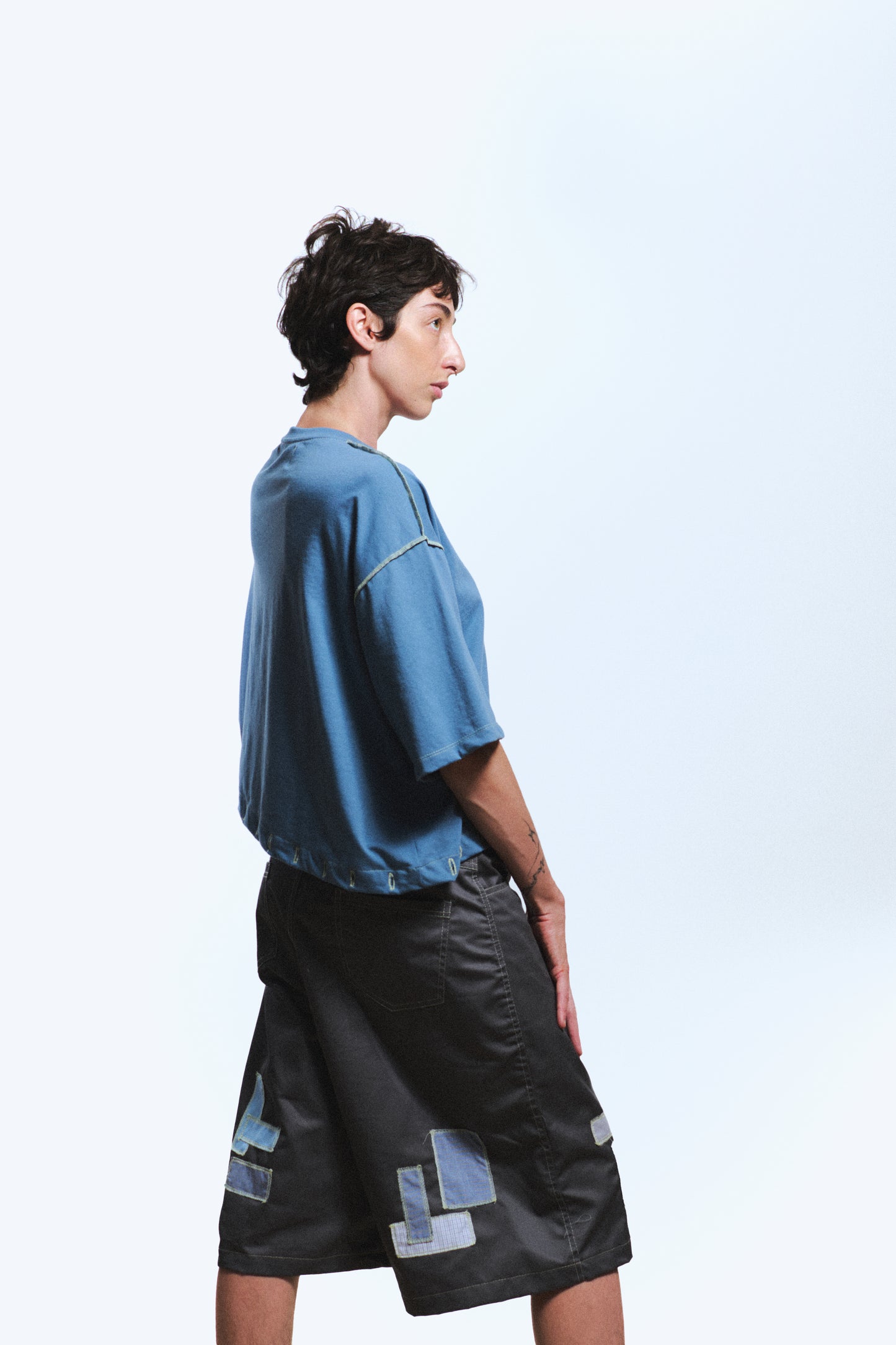2 EN 1: CAMISETA & VESTIDO / azul acero