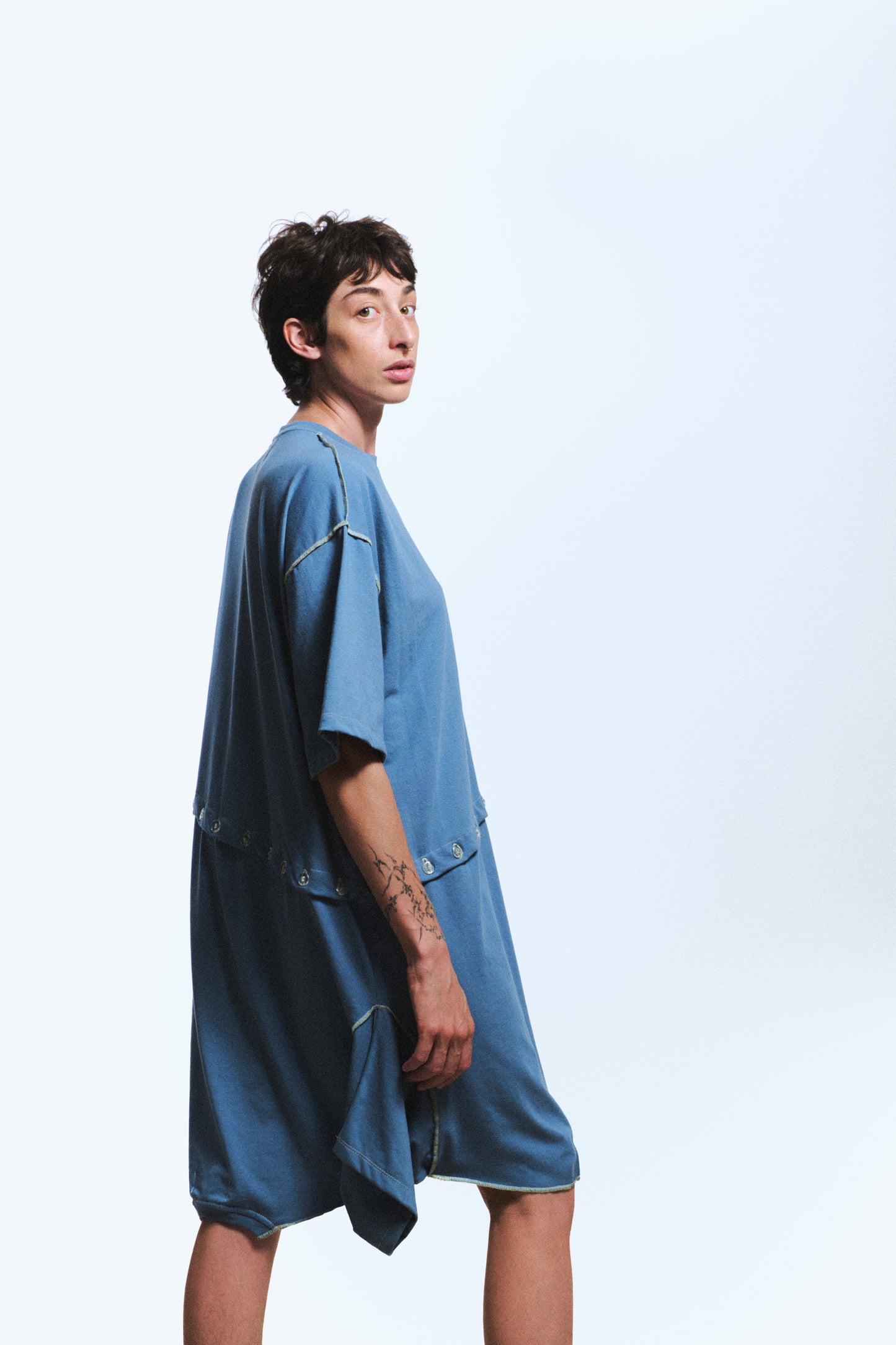 2 EN 1: CAMISETA & VESTIDO / azul acero