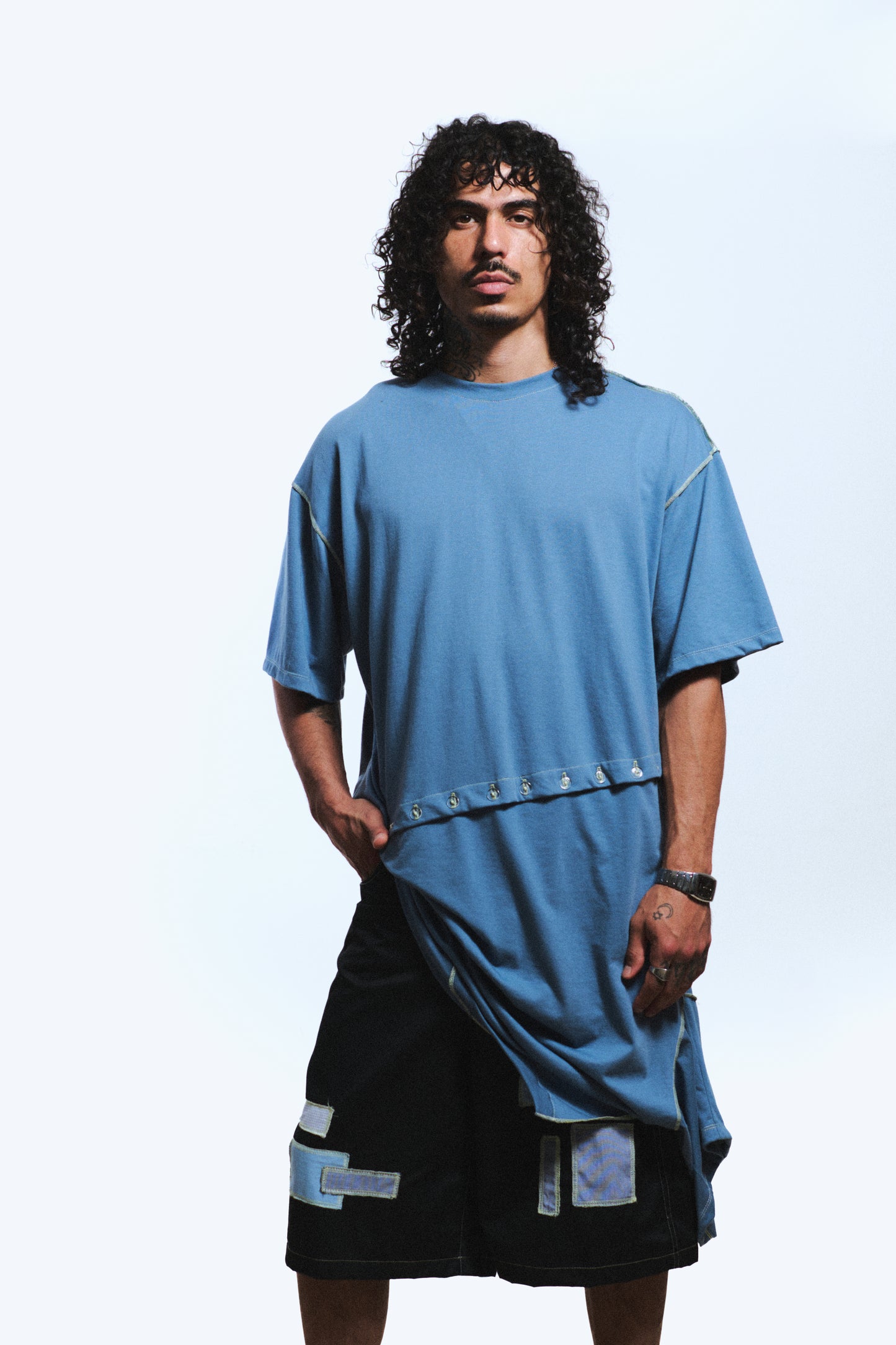 2 EN 1: CAMISETA & VESTIDO / azul acero