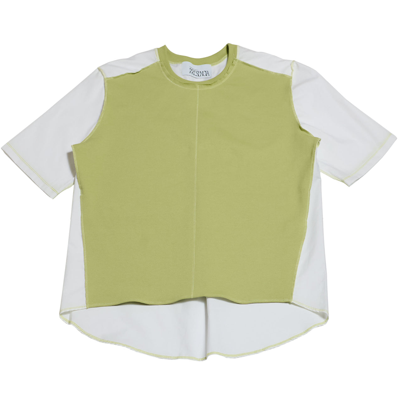 1/2 CAMISA 1/2 SUDADERA MANGA CORTA / verde, blanco