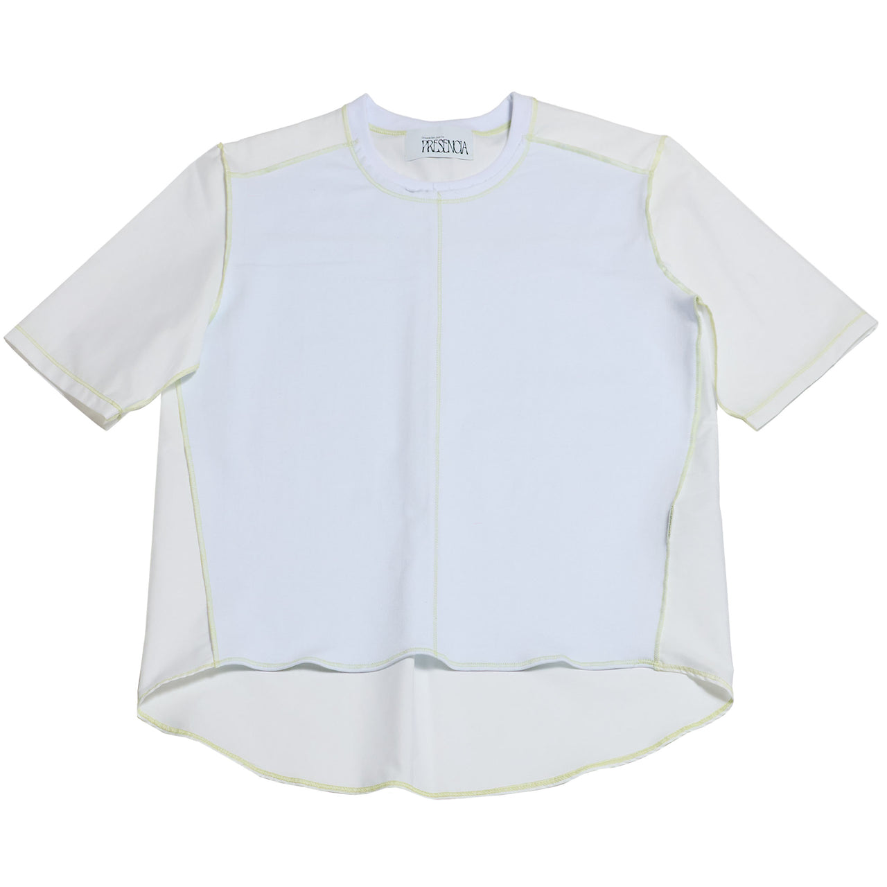 1/2 CAMISA 1/2 SUDADERA MANGA CORTA / blanco