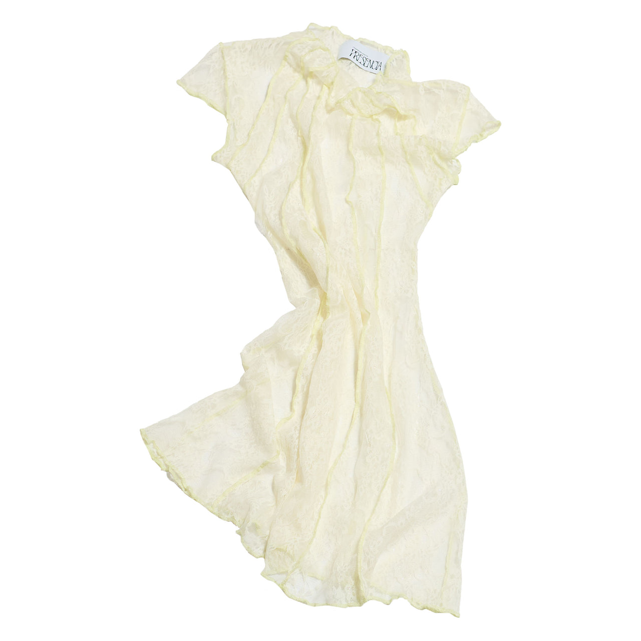VESTIDO RESTOS ENCAJE / blanco-hueso