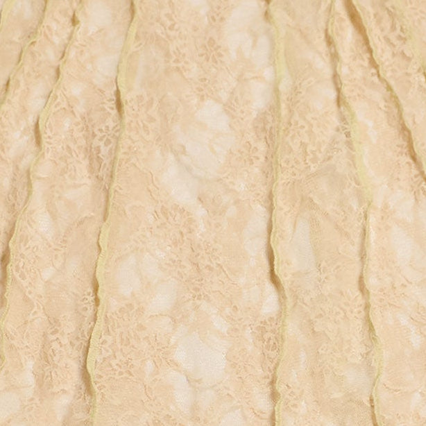VESTIDO RESTOS ENCAJE / beige-champagne