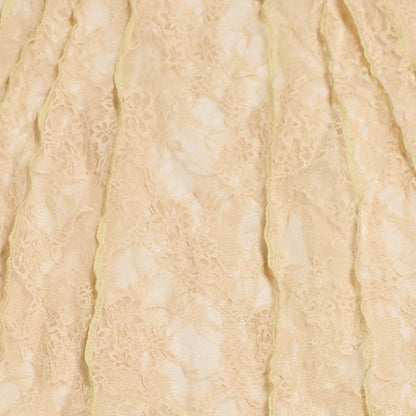 VESTIDO RESTOS ENCAJE / beige-champagne