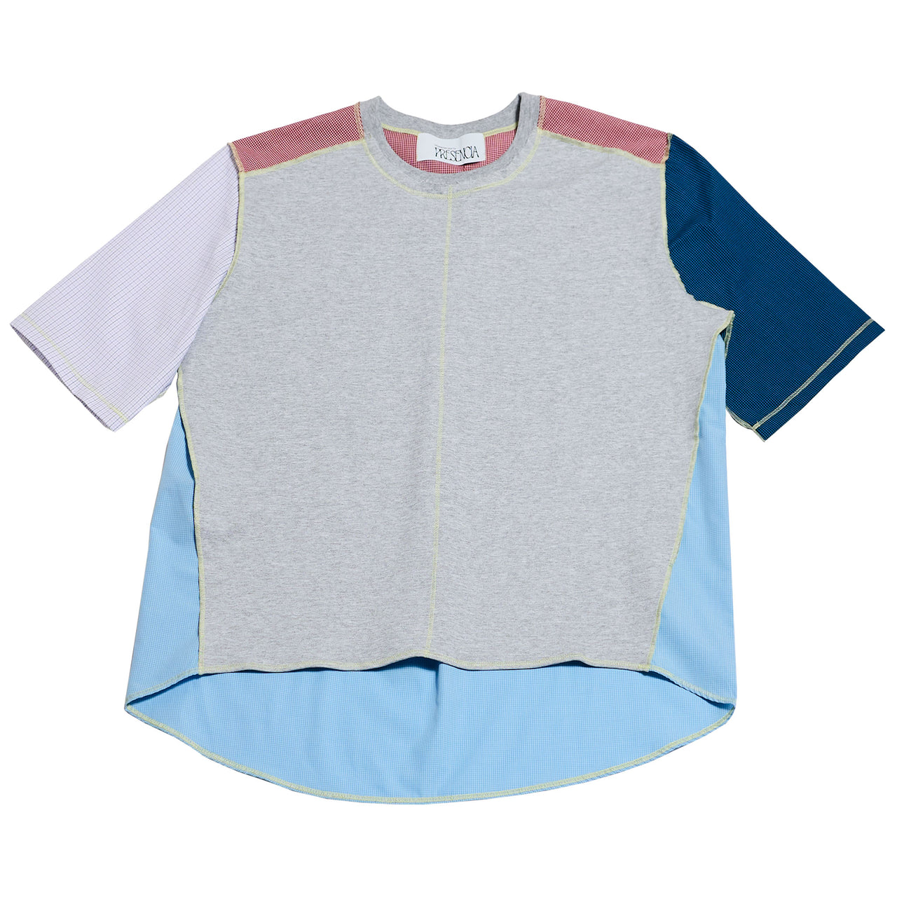 1/2 CAMISA 1/2 SUDADERA MANGA CORTA / gris, multicolor