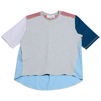 1/2 CAMISA 1/2 SUDADERA MANGA CORTA / gris, multicolor
