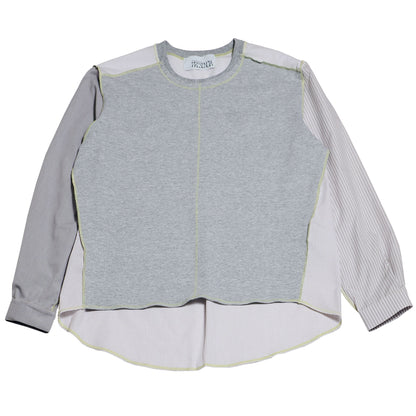 1/2 CAMISA 1/2 SUDADERA MANGA LARGA / gris, blanco