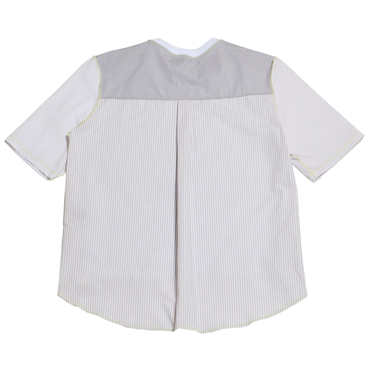 1/2 CAMISA 1/2 SUDADERA MANGA CORTA / blanco, gris claro