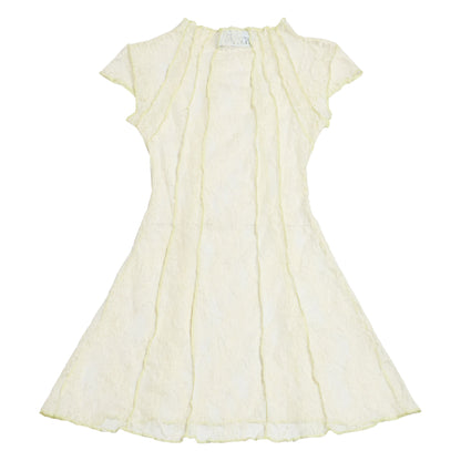 VESTIDO RESTOS ENCAJE / blanco-hueso