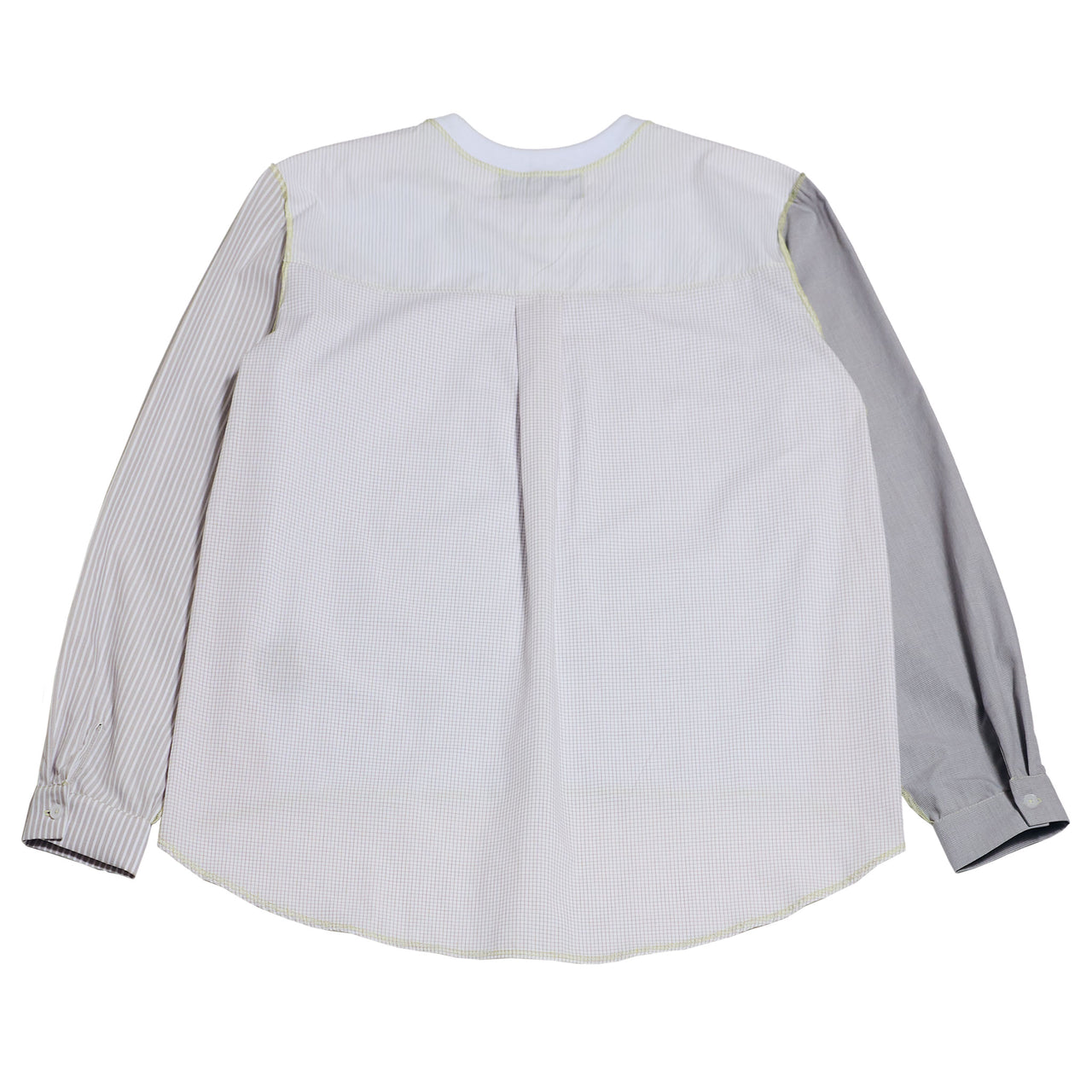 1/2 CAMISA 1/2 SUDADERA MANGA LARGA / blanco, gris claro