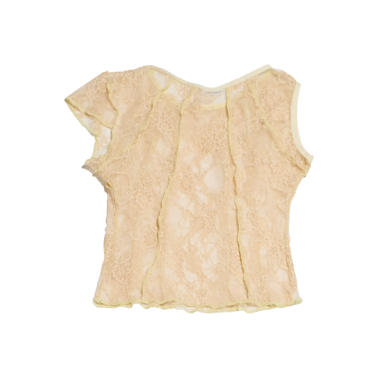 TOP RESTOS ENCAJE UNA MANGA / beige-champagne