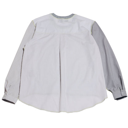 1/2 CAMISA 1/2 SUDADERA MANGA LARGA / gris, blanco