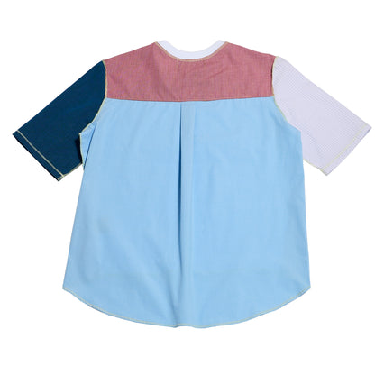 1/2 CAMISA 1/2 SUDADERA MANGA CORTA / blanco, multicolor