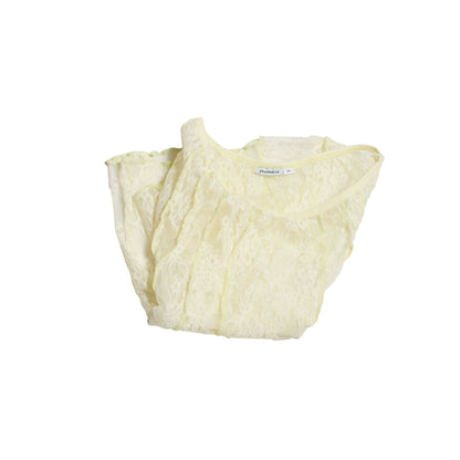 TOP RESTOS ENCAJE UNA MANGA / blanco-hueso
