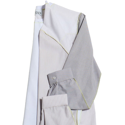 1/2 CAMISA 1/2 SUDADERA MANGA LARGA / blanco, gris claro