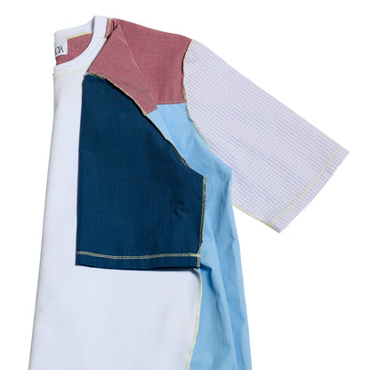 1/2 CAMISA 1/2 SUDADERA MANGA CORTA / blanco, multicolor