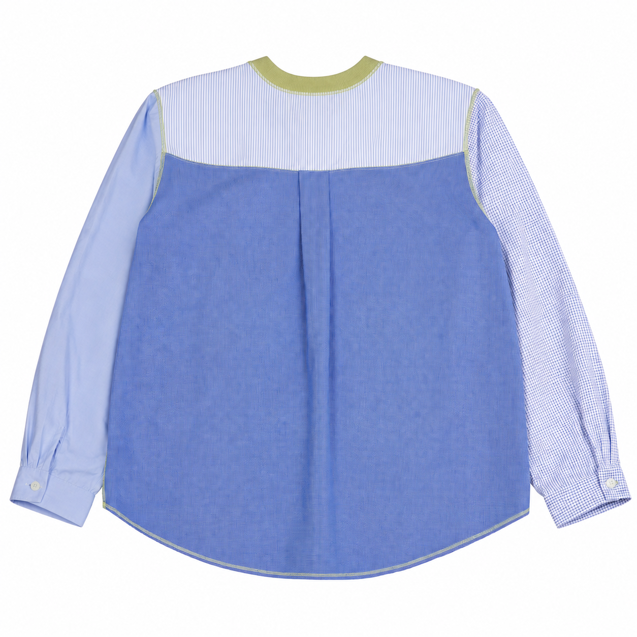 1/2 CAMISA 1/2 SUDADERA MANGA LARGA / verde con azul y blanco
