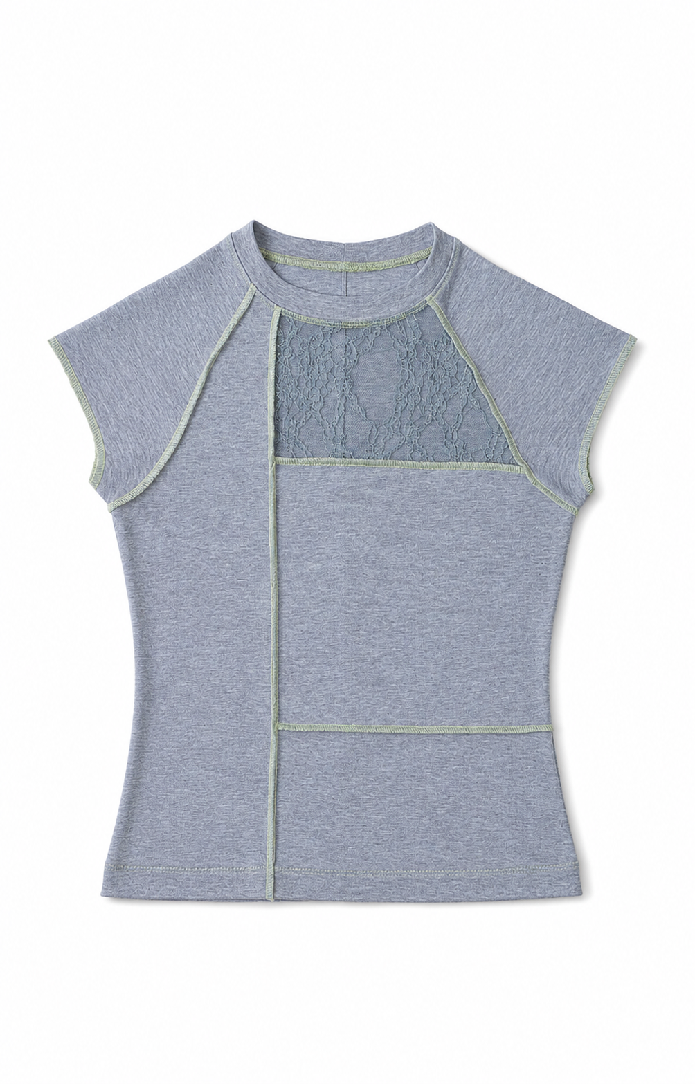PARCHADO TOP / gris con encaje