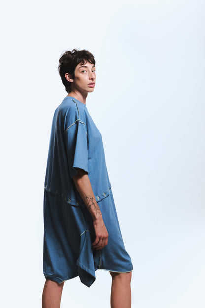 2 EN 1: CAMISETA & VESTIDO / azul acero