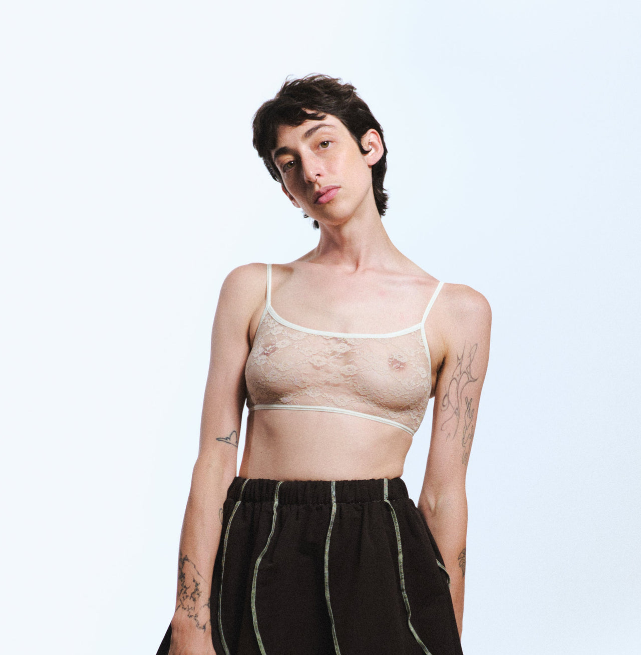 BRALETTE RESTOS ENCAJE / beige-champagne