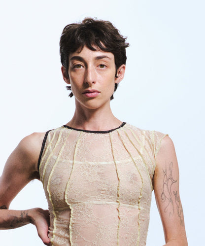 BRALETTE RESTOS ENCAJE / blanco-hueso