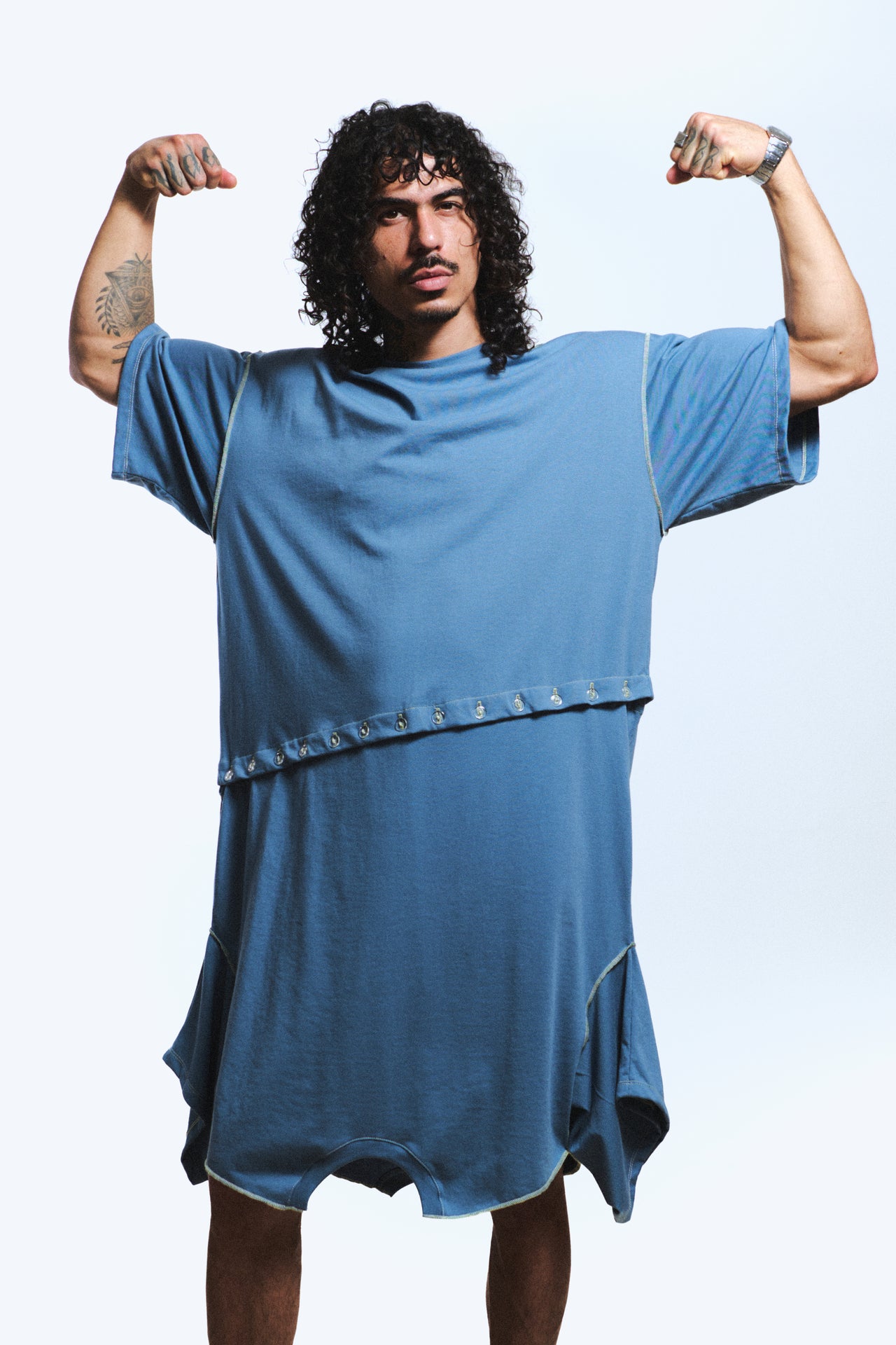 2 EN 1: CAMISETA & VESTIDO / azul acero