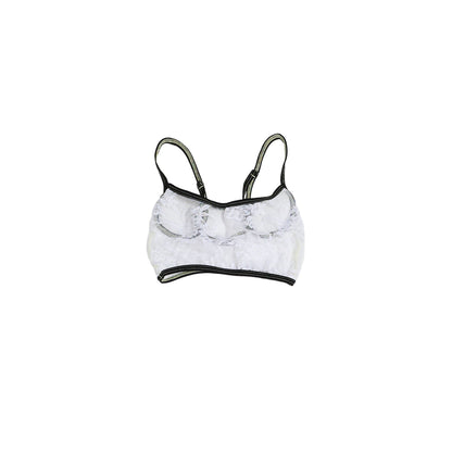 BRALETTE RESTOS ENCAJE / blanco con bies negro