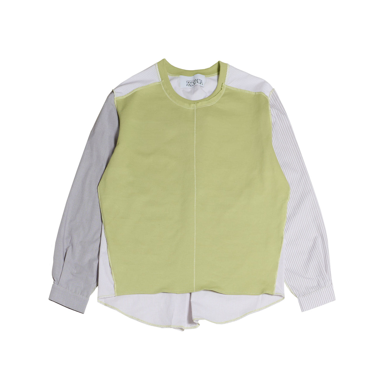 1/2 CAMISA 1/2 SUDADERA MANGA LARGA / verde, gris claro