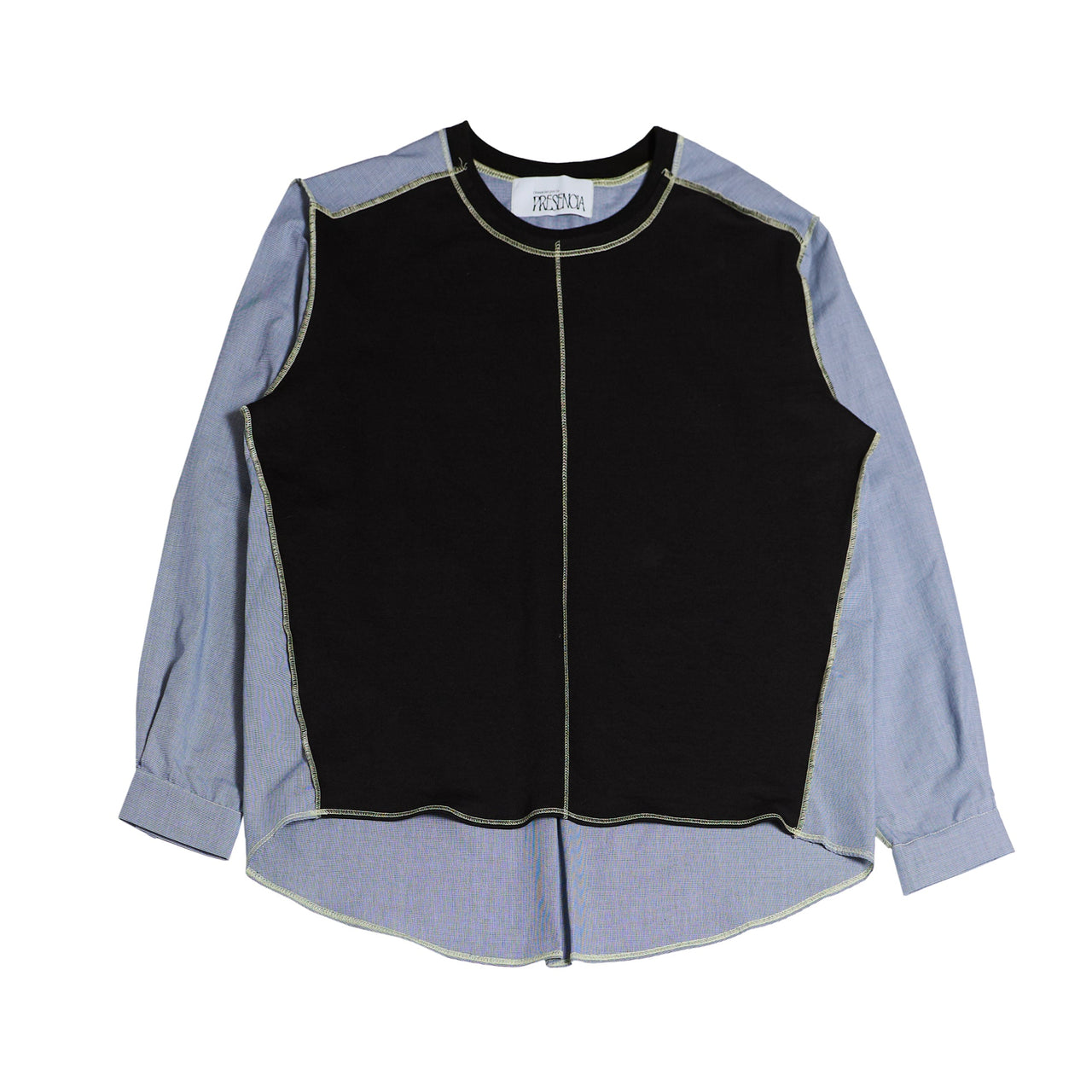 1/2 CAMISA 1/2 SUDADERA MANGA LARGA / negro