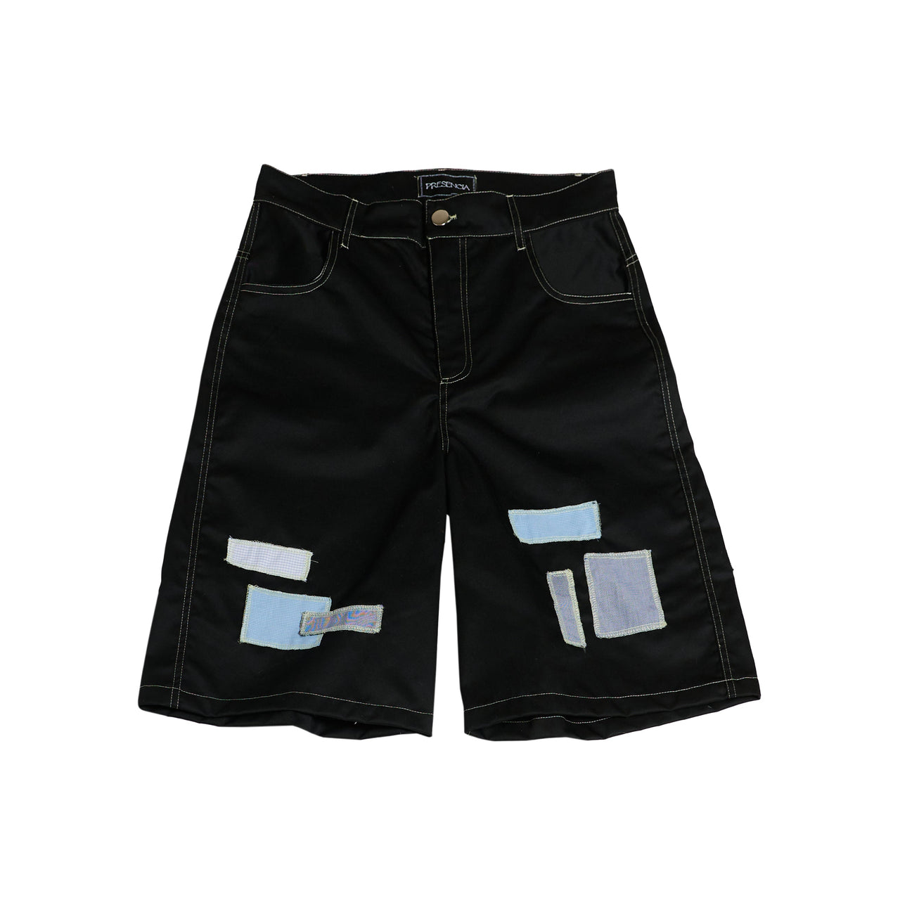 SHORTS LAAARGOS CON PARCHES / negro