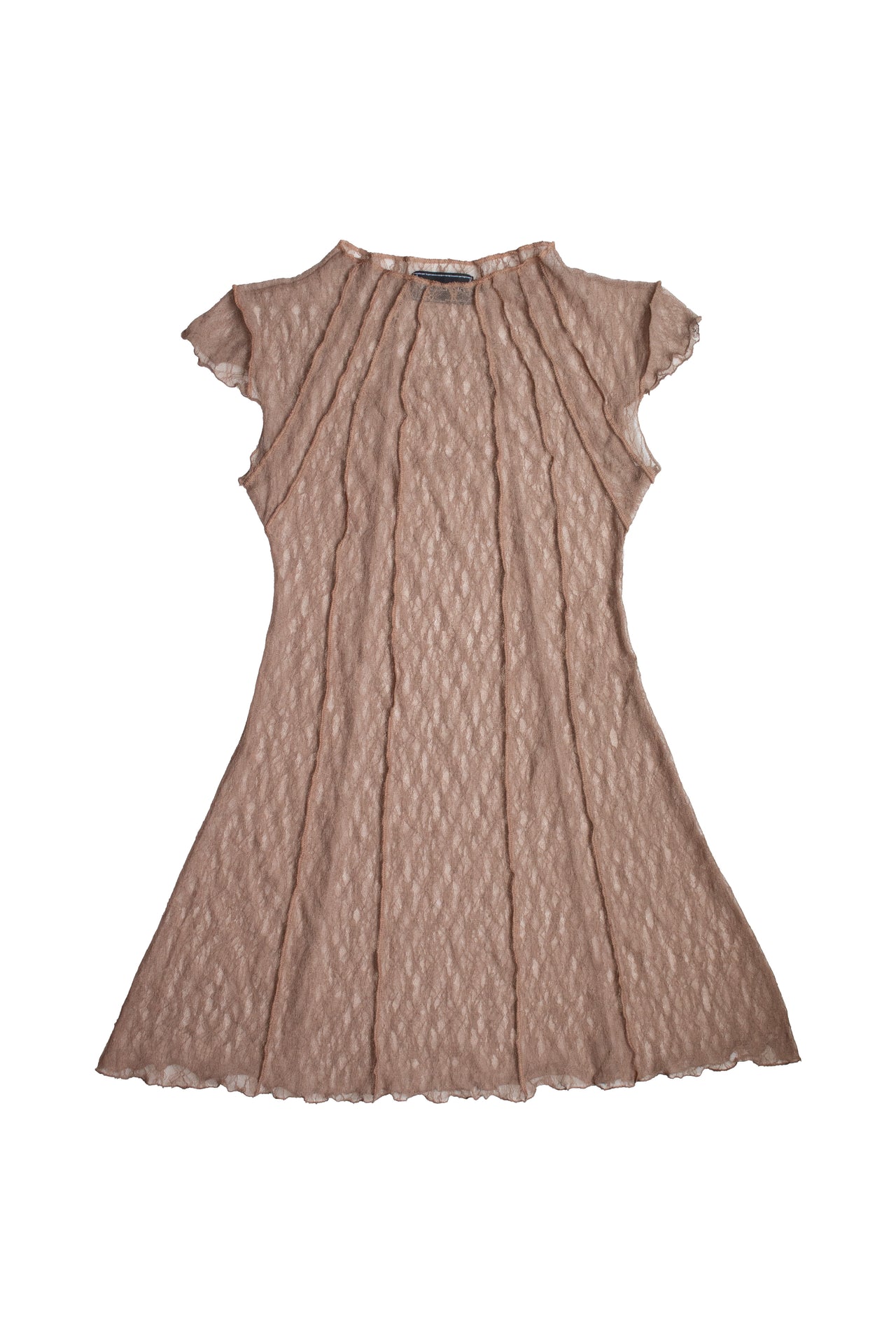 ONE OF A KIND VESTIDO RESTOS ENCAJE / café claro