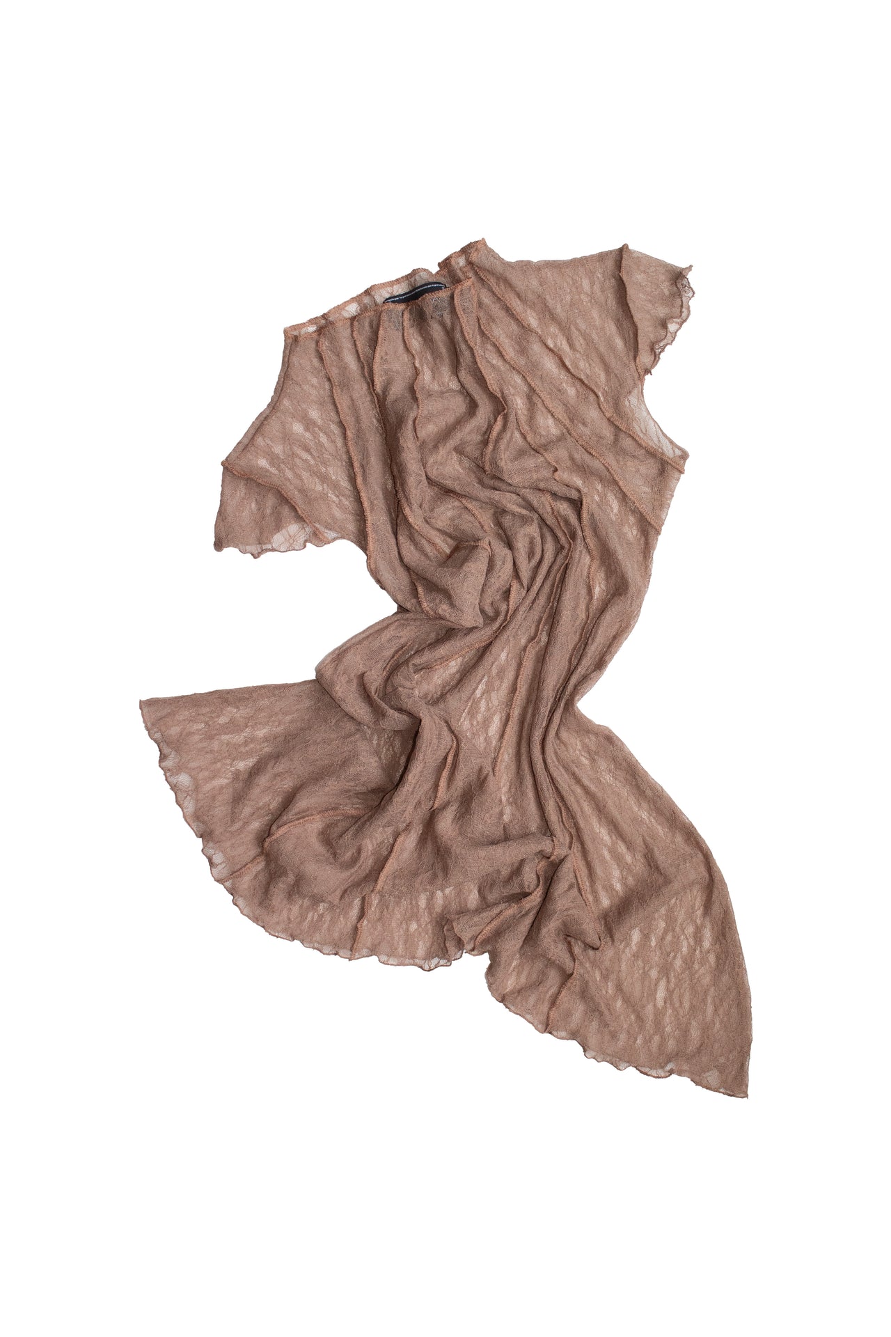 ONE OF A KIND VESTIDO RESTOS ENCAJE / café claro