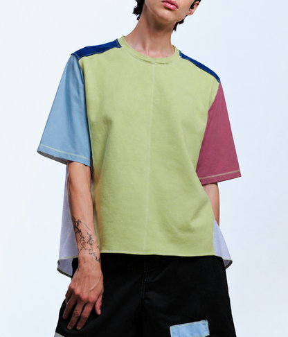 1/2 CAMISA 1/2 SUDADERA MANGA CORTA / verde, multicolor